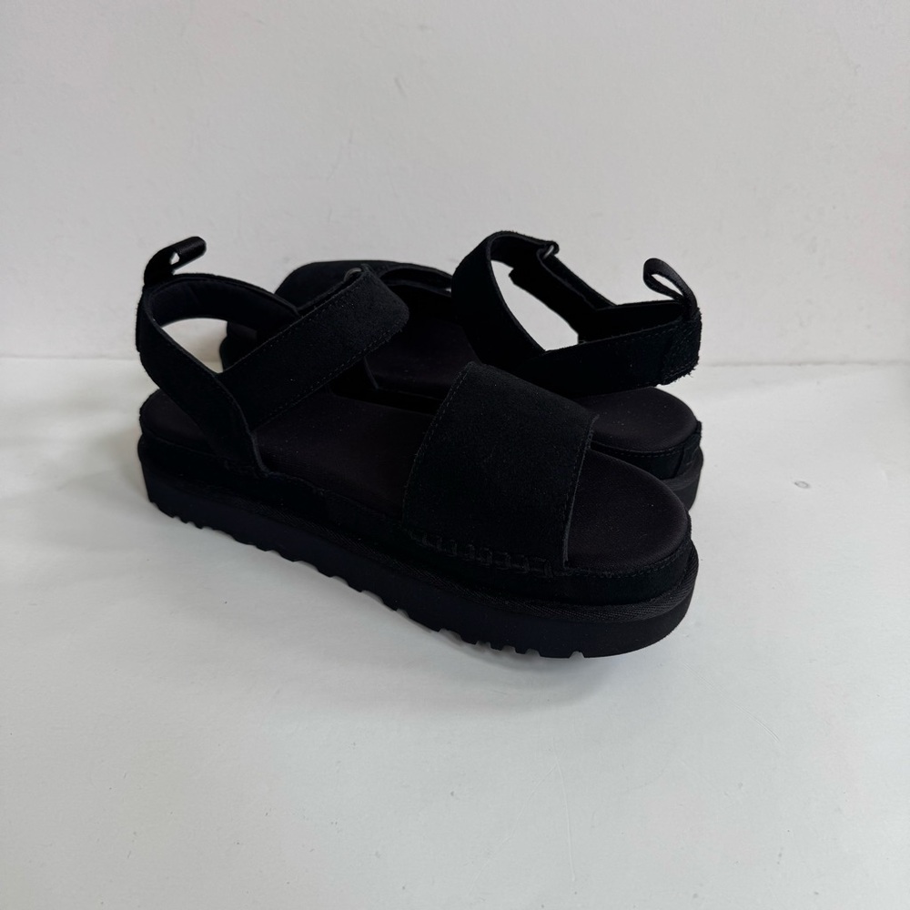 UGG GOLDENSTAR BLACK SLIDE PLATFORM STRAPPY SANDALS US 11 - Picture 2 of 6